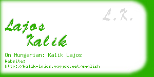 lajos kalik business card